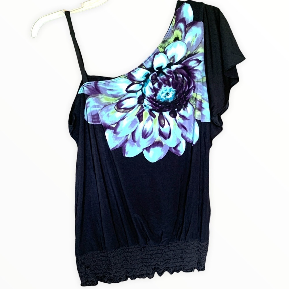 Strappy Flower Blouse Size L Juniors